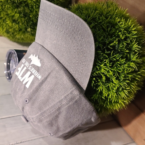 WTF fishing hat ball cap "Where's The Fish" NWT adjustable buckle strap - Picture 4 of 7